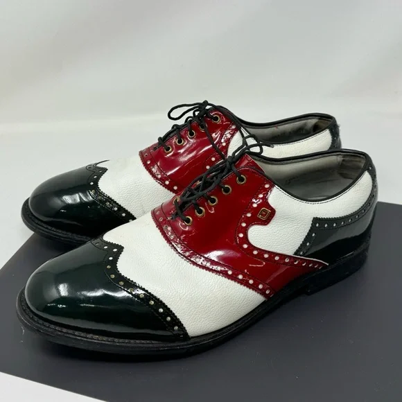 Vintage FootJoy Classics Golf Shoes Size 10.5 Wing Tip Style #50802no Spikes
